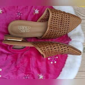 Franco Sarto Tan Woven Mules